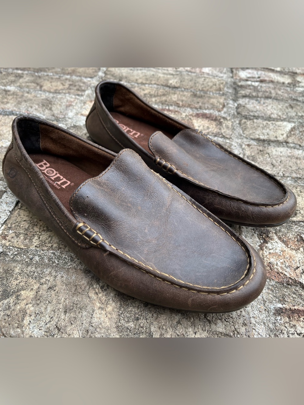 Born Allen Loafers Men's Size 8M Brown Leather Slip On Driving Moccasins